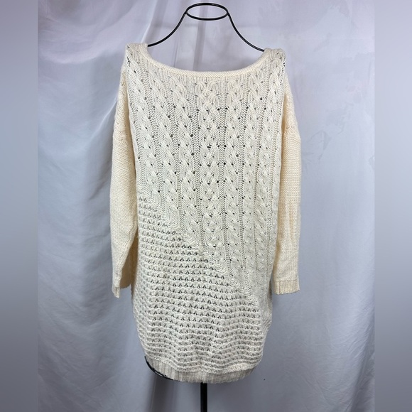 Lucky brand live in love cream cable knit sweater size L - Picture 6 of 6